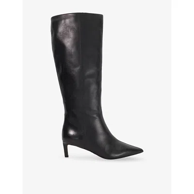 Dune Womens Smoothly Leather Knee-high Boots Black Leather Eur 39 / 6 Uk