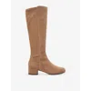 Dune Womens Caramel Suede Tayla Knee-high Suede Boots In Caramel Suede