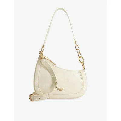 Dune Womens Ecru Leather Direction Small Leather Shoulder Bag In Brown