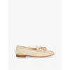 Shop Dune Womens Ecru Leather Greysons Tassle-trim Leather Loafers Eur 40 / 7 Uk