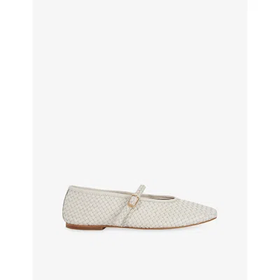 Dune Womens Ecru Leather Headliner Leather Ballet Flats Eur 39 / 6 Uk In Brown