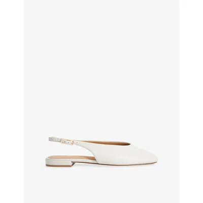Dune Womens Ecru Leather Heartbeat Leather Sling-back Ballet Flats Eur 39 / 6 Uk In Multi