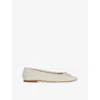 Dune Womens Ecru Leather Heat Woven Leather Ballet Flats Eur 39 / 6 Uk