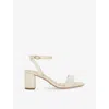 Dune Womens  Melini Leather Block-heel Sandals In Ecru Leather