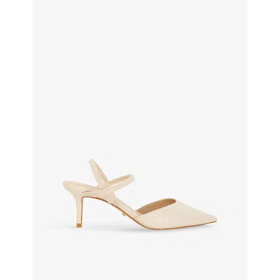 Dune Womens  Classical Pointed-toe Faux-leather Heels In Ecru Synthetic