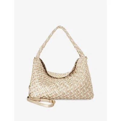 Dune Womens  Deliberate Large Woven Faux-leather Shoulder Bag In Sand