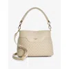 Dune Womens Ecru-synthetic Dinidelphi Medium Woven Faux-leather Shoulder Bag In Ecru-synthetic