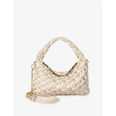 Dune Womens  Dinkydeliberate Mini Woven Faux-leather Grab Bag In Sand