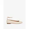 Dune Womens  Hoop Patent Faux-leather Ballet Flats In Ecru Synthetic