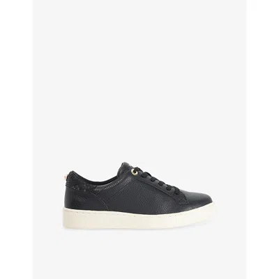 Dune Womens Emba Faux-leather Trainers Black Synthetic Eur 37 / 4 Uk