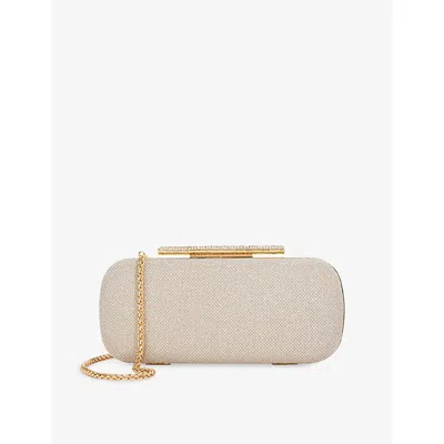 Dune Womens Gold Fabric Body Woven Clutch Bag