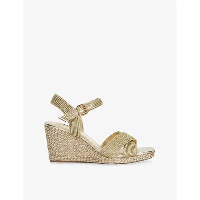 Dune Womens  Kolden Raffia Heeled Wedge Sandals