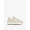Dune Womens  Emotion Metallic-leather And Suede Low-top Trainers In Gold Leather