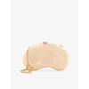 Dune Womens Gold Metal Eline Metal Clutch Bag With Chain In Gold