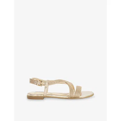 Dune Womens  Lope Woven Sandals In Gold
