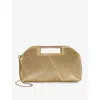 Dune Womens Gold-plain Synthetic Ebec Pleated Metallic Faux-leather Clutch Bag In Gold-plain Synthetic