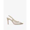 Dune Womens  Compassionate Rhinestone-embellished Mesh Slingback Courts In Gold Synthetic