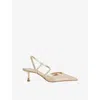 Dune Womens Gold Synthetic Competition Woven Heeled Slingbacks Eur 40 / 7 Uk In Gold