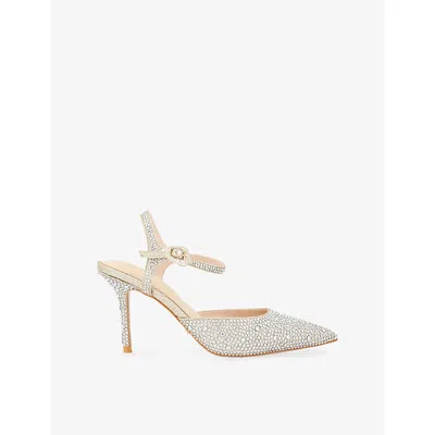 Dune Womens Gold Synthetic Compliments Crystal-embellished Courts Eur 38/5 Uk