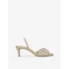 Dune Womens  Mariko Wide-fit Rhinestone-embellished Mesh Heeled Sandals In Gold Synthetic