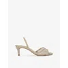 Dune Womens  Mariko Wide-fit Rhinestone-embellished Mesh Heeled Sandals In Gold Synthetic