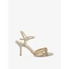 Dune Womens Marvelous Diamante-embellished Heeled Sandals Gold Synthetic Eur 37 / 4 Uk
