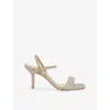 Dune Womens  Methodical Metallic-woven Heeled Sandals In Gold Synthetic