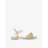 Dune Womens  Noa Rhinestone-embellished Metallic-woven Sandals In Gold Synthetic