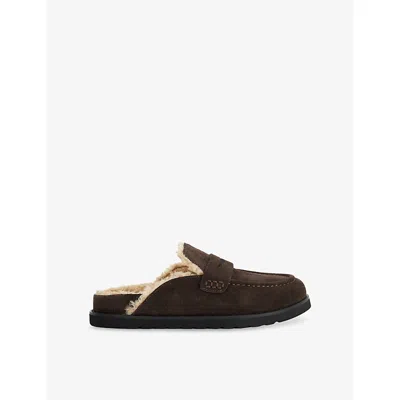 Dune Womens Goldy Suede Loafers Brown Suede Eur 36 / 3 Uk
