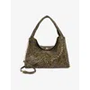 Dune Womens Green Synthetic Deliberate Large Faux-leather Shoulder Bag