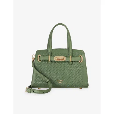 Dune Womens Green Synthetic Dinkydefine Mini Belted Faux-leather Tote Bag
