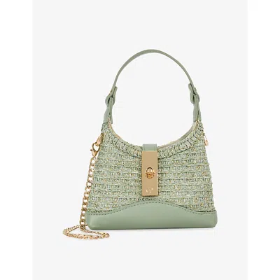 Dune Womens Green Synthetic Supportive Woven Mini Bag