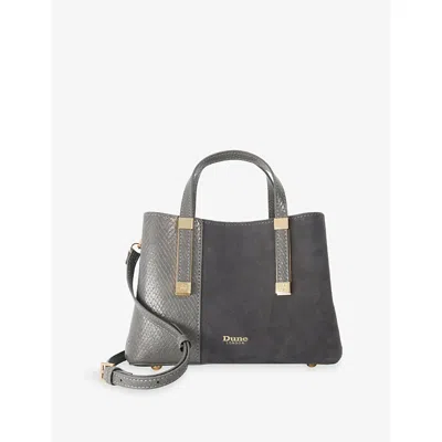Dune Womens Grey Reptile Synthetic Dinkydorry Mini Faux-leather Tot