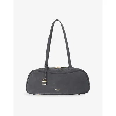 Dune Womens Grey Suede Day Medium Suede Bowler Shoulder Bag