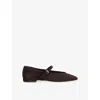 Dune Womens Brown Suede Heartthrob Suede Ballet Flats Eur 40 / 7 Uk In Brown