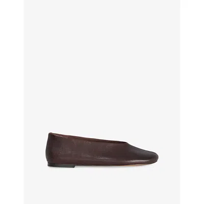 Dune Womens Highway Leather Ballet Flats Brown Leather Eur 39 / 6 Uk