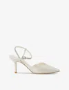 Dune Womens Ivory-leather Bridal Companion Leather Courts In White
