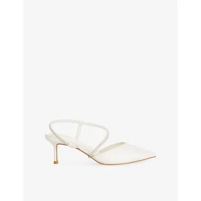 Dune Womens Ivory Leather Corsage Leather Courts Eur 38/5 Uk In White