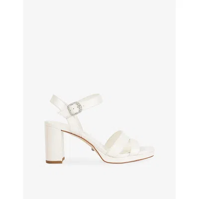 Dune Womens Ivory Leather Madeforlove Leather Heeled Sandals Eur 37 / 4 Uk In White