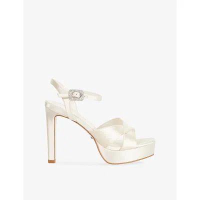 Dune Womens Ivory Satin Made Of Honour Satin Platform Sandals Eur 40 / 7 Uk In White