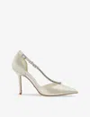 Dune Womens Ivory-synthetic Bridal Devotional Satin Heeled Courts In Ivory-synthetic