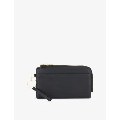 Dune Womens Keeping Leather Card Holder Black Leather