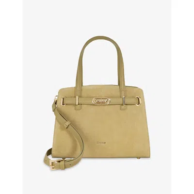 Dune Womens  Dinidefine Medium Suede Tote Bag In Khaki Leather
