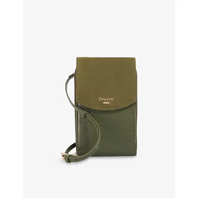 Dune Womens Khaki Synthetic Sunrise Lizard-embossed Faux-leather Cross Body Bag