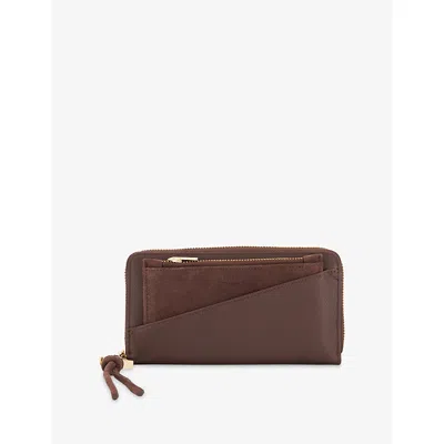 Dune Womens Kindling Large Leather Purse Brown Leather