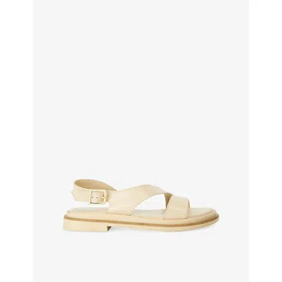 Dune Womens Larko Leather Sandals Ecru Leather Eur 37 / 4 Uk