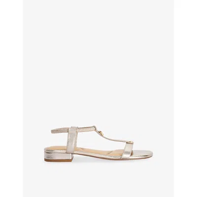 Dune Womens Lyra Leather Sandals Gold Leather Eur 36 / 3 Uk