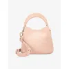 Dune Womens Mink Suede Dharla Moulded-handle Suede Handbag