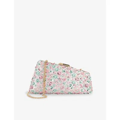 Dune Womens  Balancing Asymmetric Beaded Clutch Bag In Multi Beaded