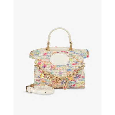 Dune Womens Multi Fabric Slight Chain-embellished Tweed Top-handle Bag